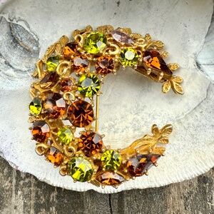 Vintage Coro Half Moon Brooch